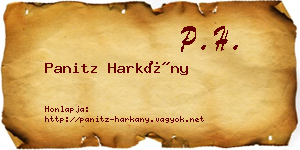 Panitz Harkány névjegykártya